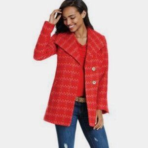 Cabi #3031 Sloan Red/Pink Tweed  Coat Jacket size Small Mint